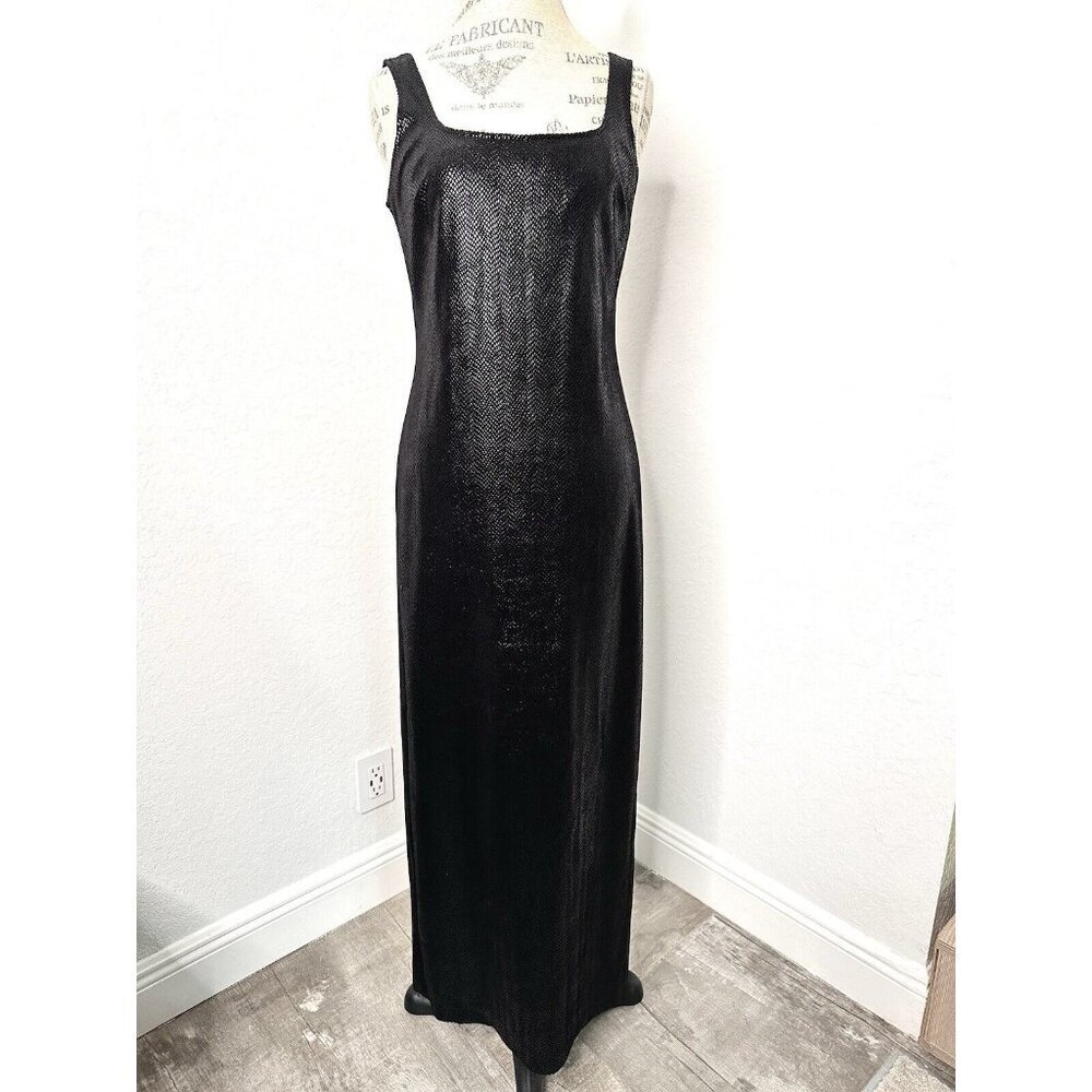 Joseph‎ Ribkoff Women's Maxi Dress Size 6 Stretch Black Sleeveless Bodycon